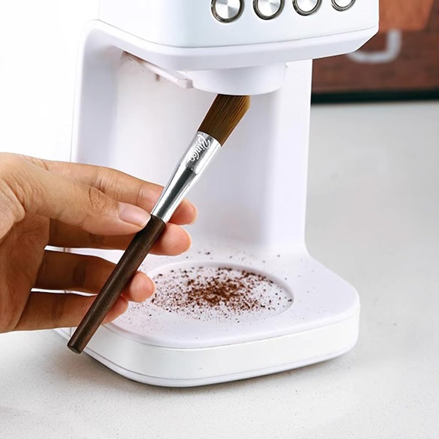 Coffee Brush,2pcs Espresso Brush+Coffee Scoop,Coffee Cleaning Brush,Coffee Grinder Brush Coffee Filter Cleaning Brush,Suitable for Espresso Machine with Grinder for Home,Espresso Machine Cleaning Set