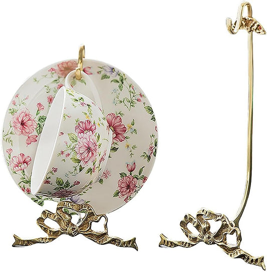 1 Mug Hooks, Brass Material, Classic Durability, countertop Teacup Display Stand, Vintage Coffee Mug Storage Stand, for Restaurants, cafes and Kitchens, Home Decor, Home Storage。 (Large)
