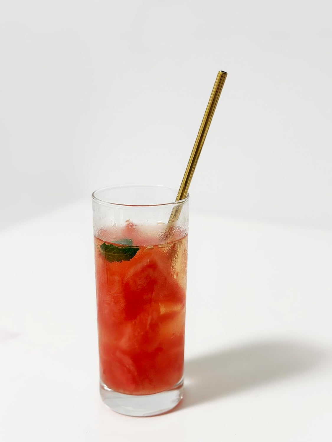 10 Pcs Stainless Steel Straws, Reusable Drinking Straws, 5 Straight + 5 Bent Metal Straws Set With 2 Pcs Cleaning Brushes (Gold, 8.5 Inch)