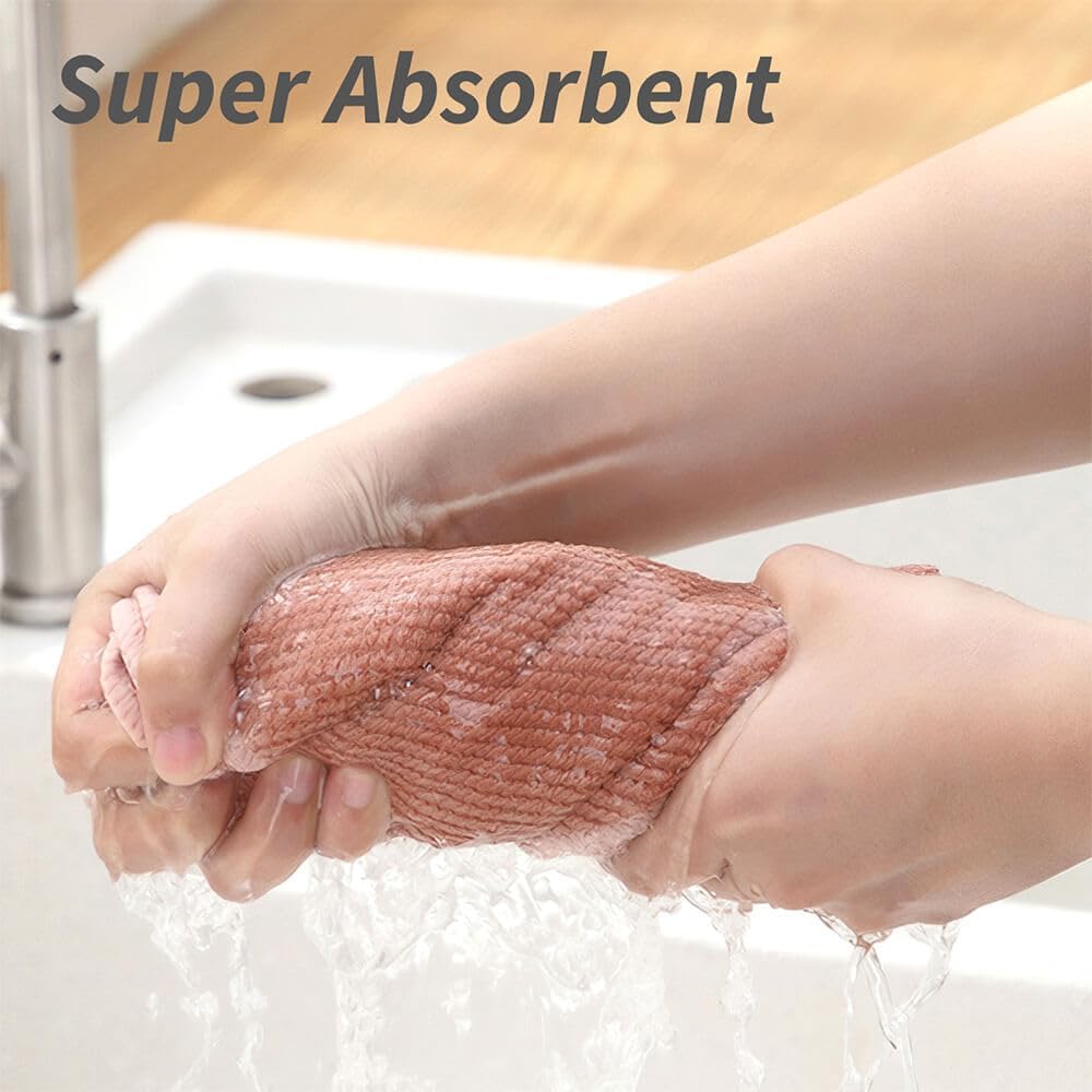 Barista Towel 6 Pack, Extra Thick Microfiber Coffee Cleaning Cloths, Espresso Machine Accessories for Coffee Bar, Steam Wand, Countertop, Milk Frother, 12”x12”