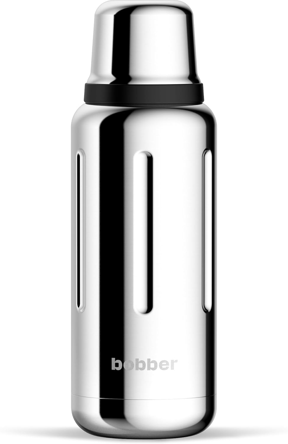 Bobber - 34 oz Vacuum Insulated Stainless Steel Water Bottle with Cup Lid - Dishwasher Safe - Keeps Drinks Hot for 48 Hours and Cold for 72 Hours - Triple Walled Thermo Flask (Glossy)