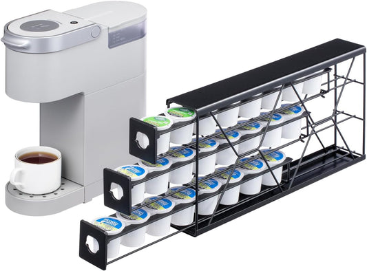 Flagship K Cup Holder Drawer 3 Tier Coffee Pod Holder for K Pod Save Space Countertop Kitchen (24 Pods Capacity)