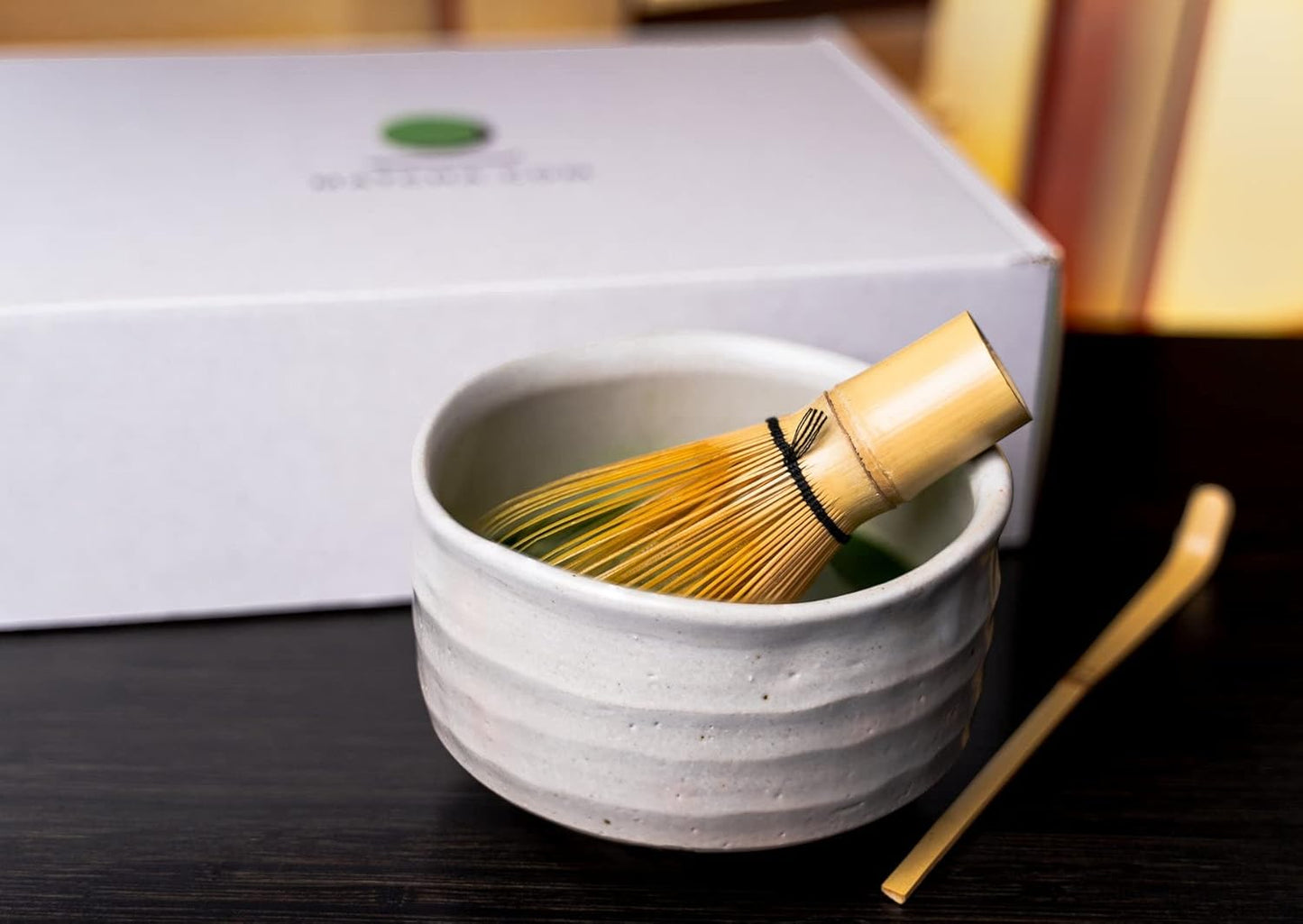 Matcha Kari Dr. Weil Complete Tea Set - White - Japanese Ceremonial Organic Matcha with Whisk and Holder, Ceramic Bowl, Sifter, and Scoop