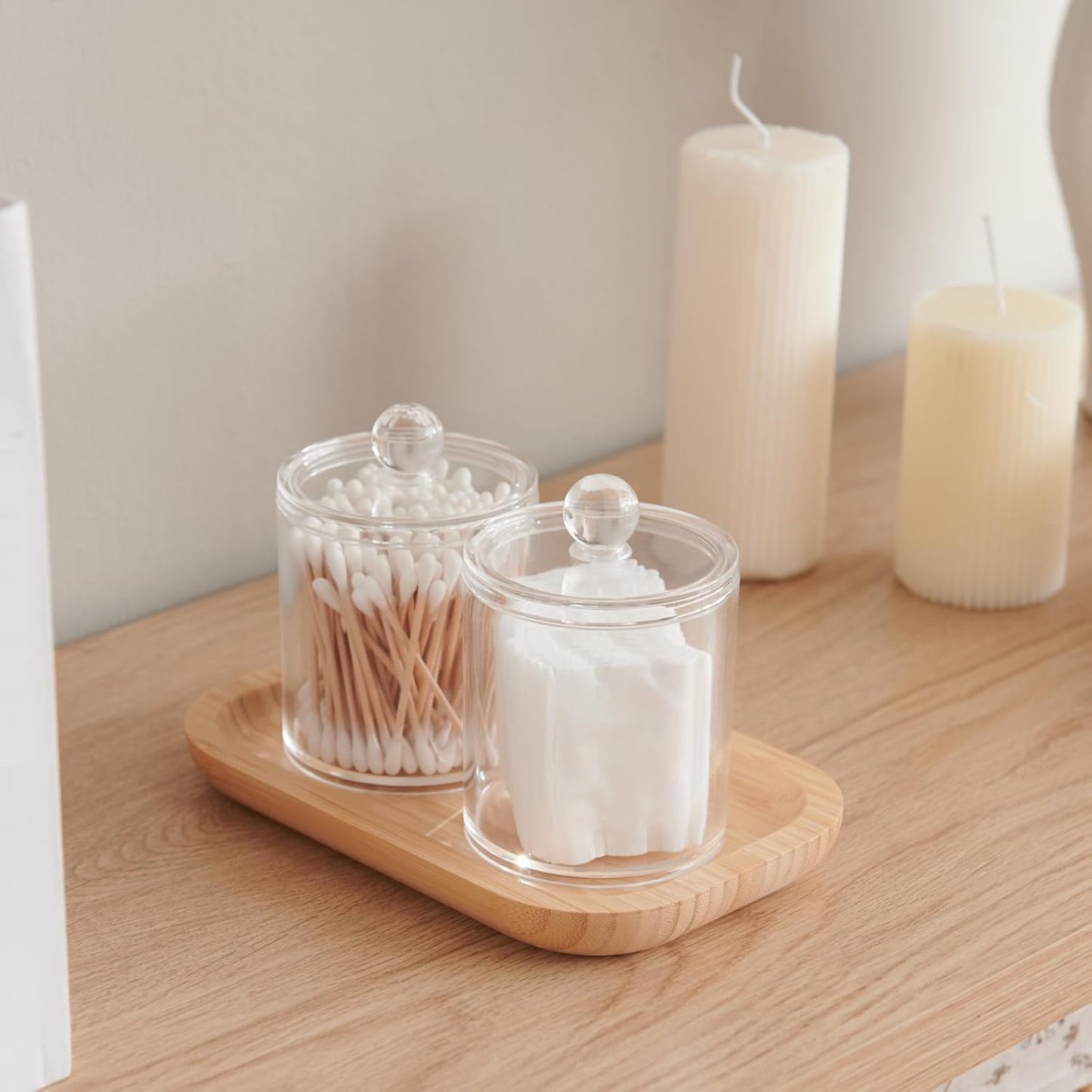 Bamboo Vanity Tray, Bathroom Counter Tray, Toilet Paper Basket Storage for Toilet Tank, Bathroom, Kitchen Counter 7.8 x 5.1 x 0.8 inch