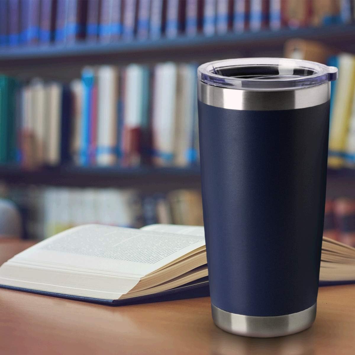 HASLE OUTFITTERS 20oz Stainless Steel Tumblers Bulk, Insulated Travel Cup with Lid, Double Wall Vacuum Coffee Mug for Cold & Hot Drinks 4 Pack, Navy