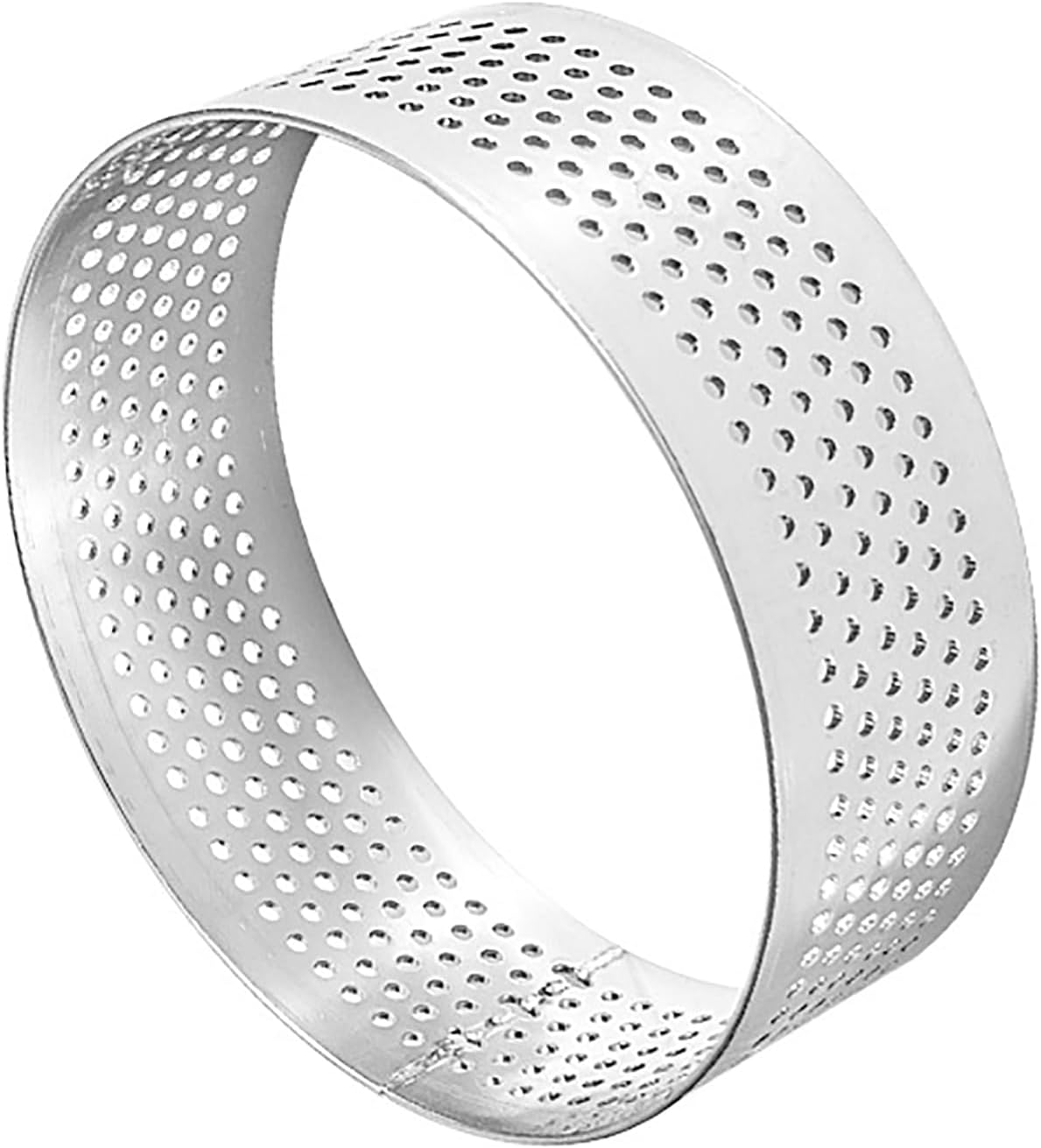 4 Pcs Perforated Tart Rings for Baking 3.15" Cake Mousse Ring Stainless Steel Circle Tartlet Molds