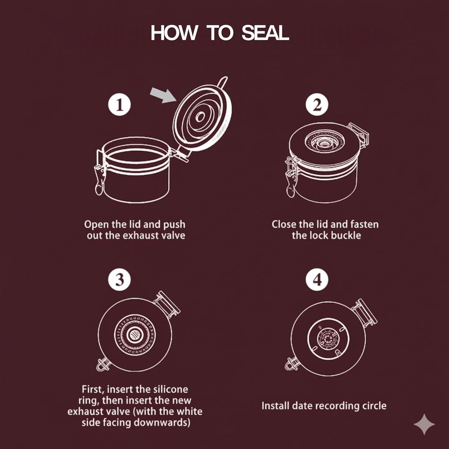 Airtight Coffee Canister 1.8L with Wooden Lid Scoop Set, 304 Stainless Steel Food Storage Container with CO₂ Valve, for Beans, Grounds, Tea, Sugar, Flour, Nuts (Green,1.8L)