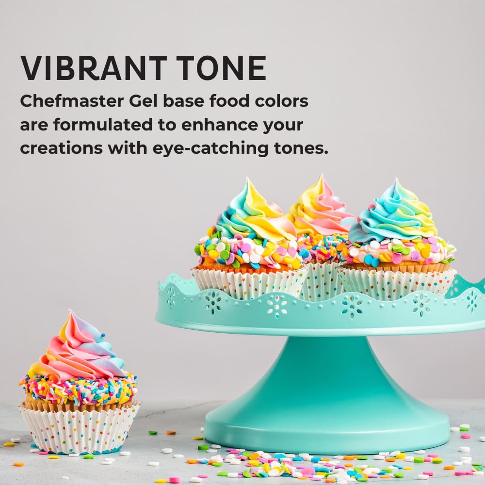 Chefmaster Coal Black Gel Food Coloring | Vibrant Color | Professional-Grade Dye for Icing, Frosting, Fondant | Baking & Decorating | Fade-Resistant | Easy-to-Use | Made in USA | 1 oz