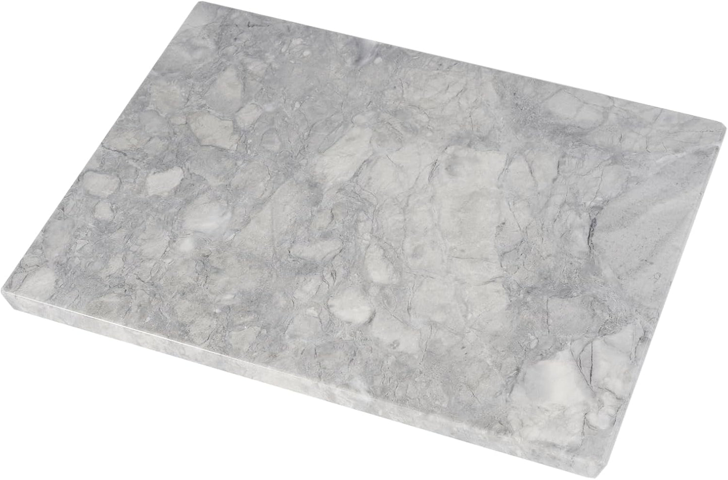 Koville Natural Marble Cutting Board for Kitchen Countertop, 16" x 12" Rectangular Marble Cutting Board Pastry Boards Cheese Boards for Home Decor, Resistant Stone Charcuterie Board Chopping Slab
