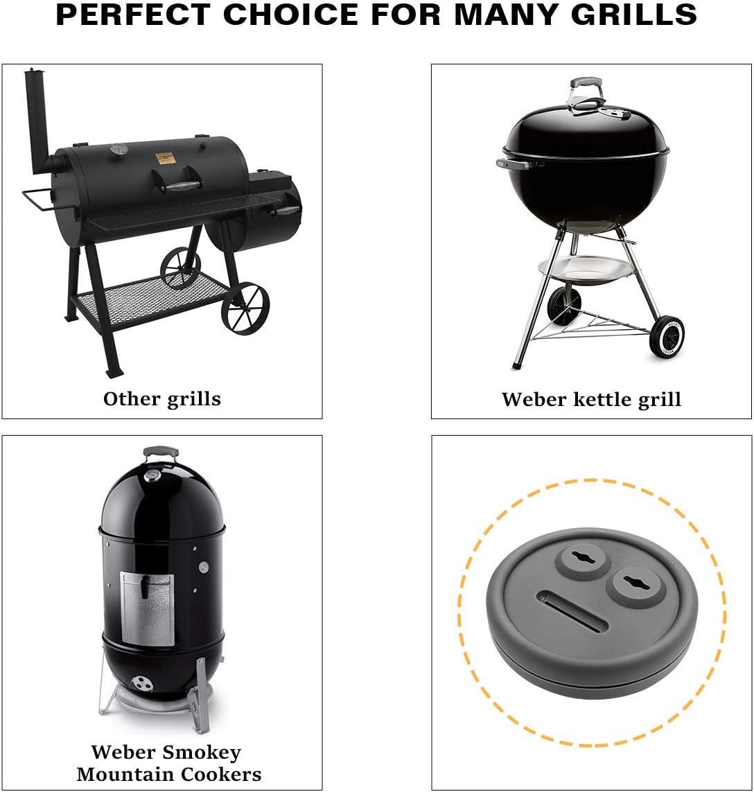 3 Pack Meat Thermometer Probe Grommet for Grill, Replacement for Weber 85037 Smokey Mountain Cookers Accessories, and Other Grills DIY Probes Port