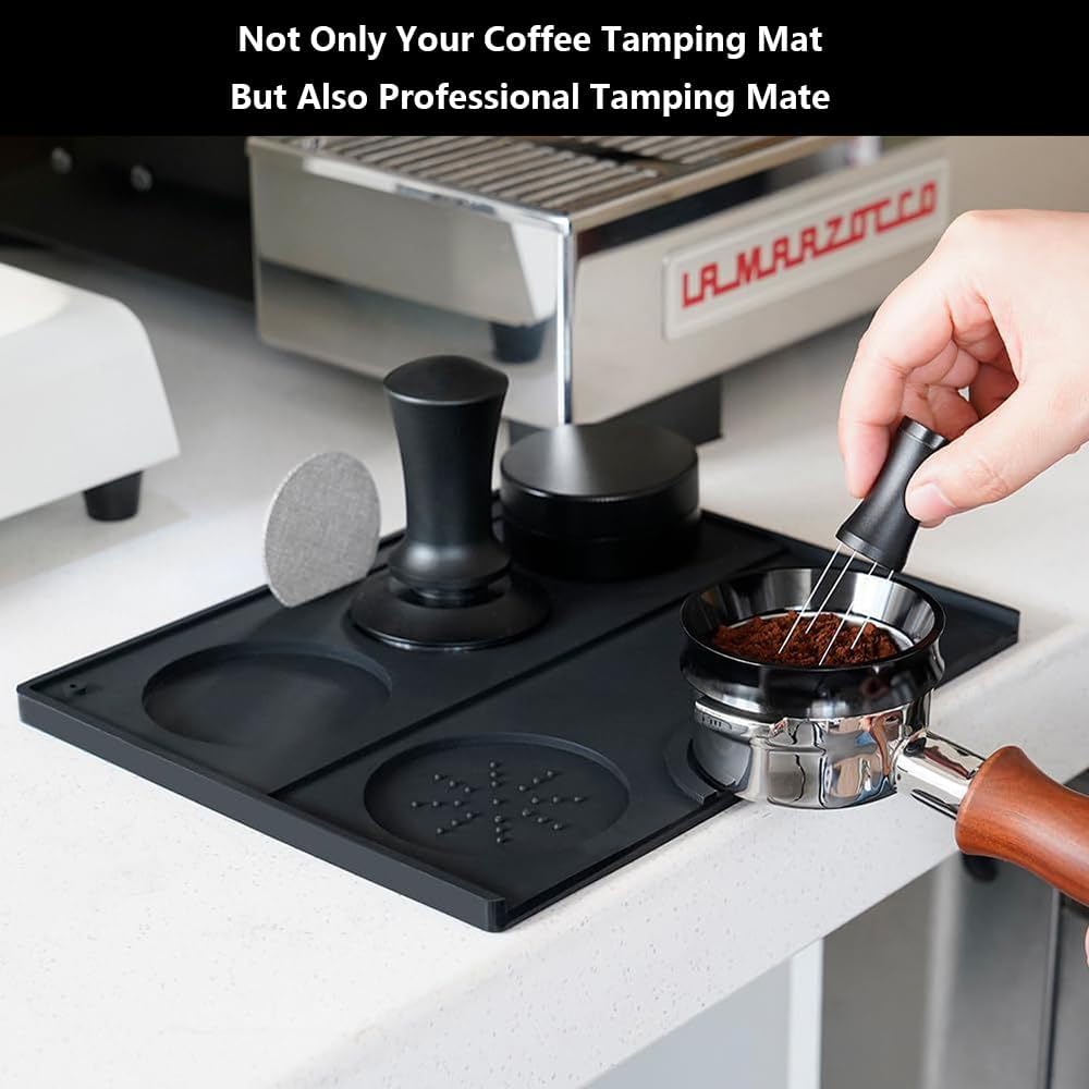 Coffee Tamper Mat Silicone Corner Tamping Mat (Pro)