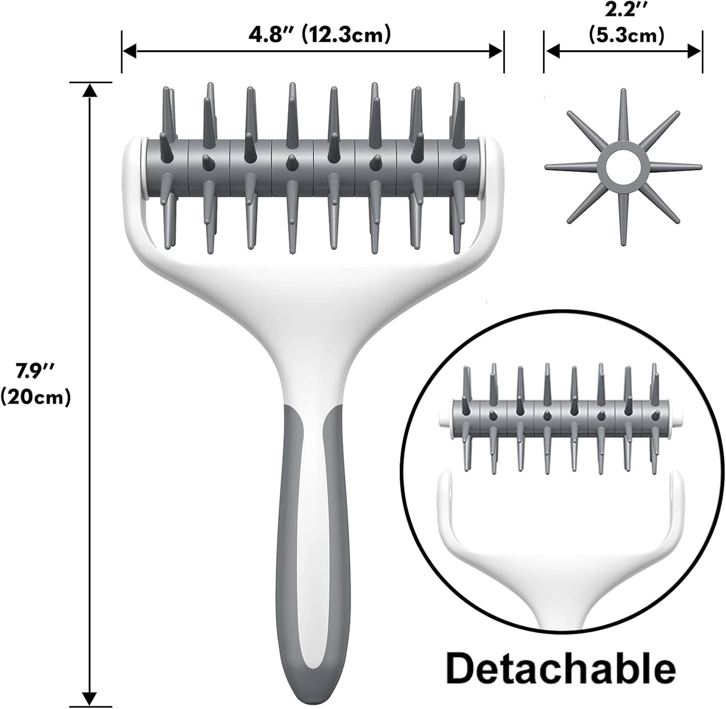 Orblue Pizza Dough Docker, Pastry Roller with Spikes, Pizza Docking Tool for Home & Commercial Kitchen - Pizza Making Accessories that Prevent Dough from Blistering Gray
