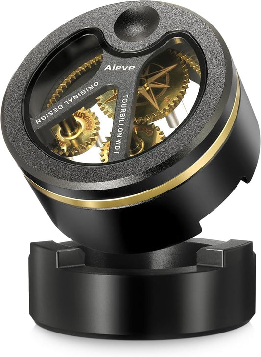 Aieve Spirographic WDT Tool 54mm, Metal Espresso Distribution Tools with Heavy-duty Stand for Barista, 0.4mm x 9 Needles Geared Spinning Aluminum Coffee Stirrer with 9 Extra Needle