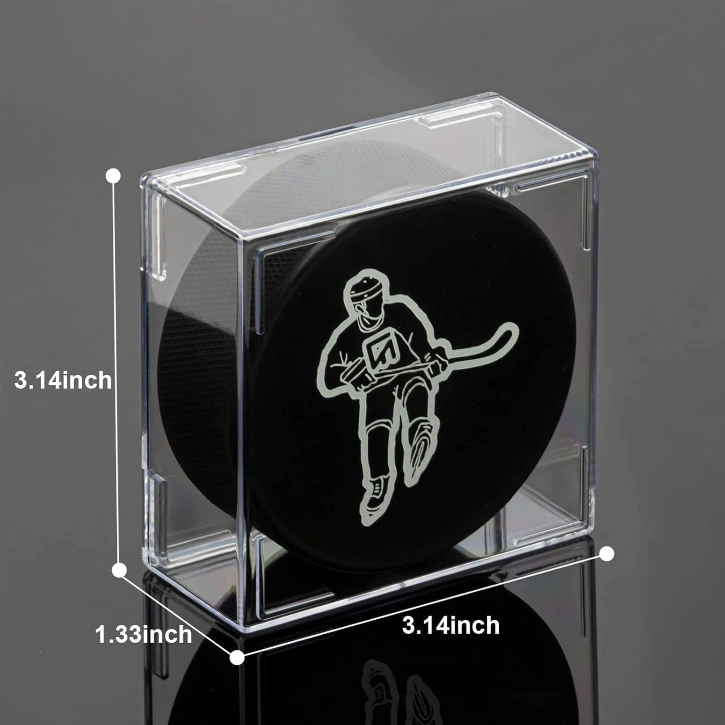 12-Count Hockey Puck Holder - Cube Square Hockey Puck Display Cases, 2-Piece Snap Clear Hockey Puck Holder, Official Size Hockey Puck Display Boxes