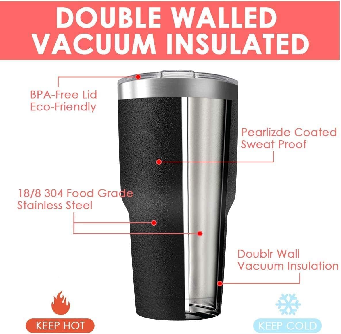 30oz Stainless Steel Travel Mug with Lid, 6 Pack Double Wall Vacuum Insulated Bulk Tumbler, Powder Coated Coffee Cup Suitable for Vehicle Cup Holders(White)