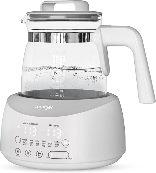 Bottle Warmer comfyer, Baby Bottle Warmer with Night Light & Faster Cooling Fan, Instantly Water Warmer, Tea Kettle Electric with 6 Temperature Control Presets, Feed Baby More Easier and Healthier