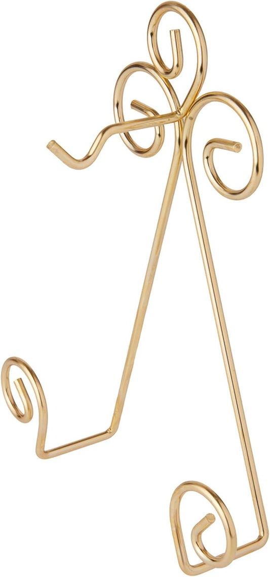 Bard's Scroll Satin Gold-toned Wall Mountable Cup and Saucer Hanger, 8" H x 6.5" W x 1.75" D, Pack of 12