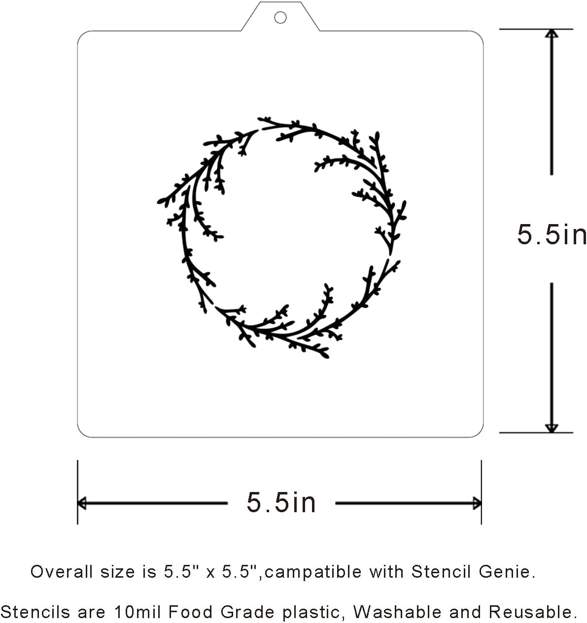 Wreath Cookie cutter and stencil set Baking stencils and cutters bundle DIY bakery decorating kit Wedding Cookie cutter with stencils Icing stencil and cookie cutter combo (Wreath Set)