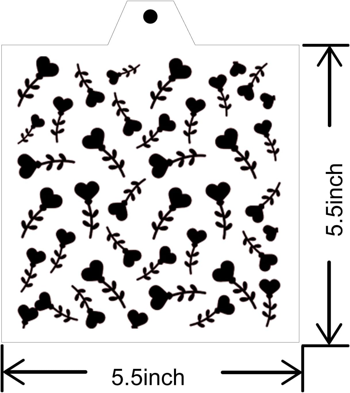 16 Pcs 5.5x5.5in Cookie Stencil Baking Stencils for Royal Icing Cookies, Airbrush Cookies; Sugar Cookie Stencils,Craft Painting Stencil, Stencil Genie Stencils (Heart), White