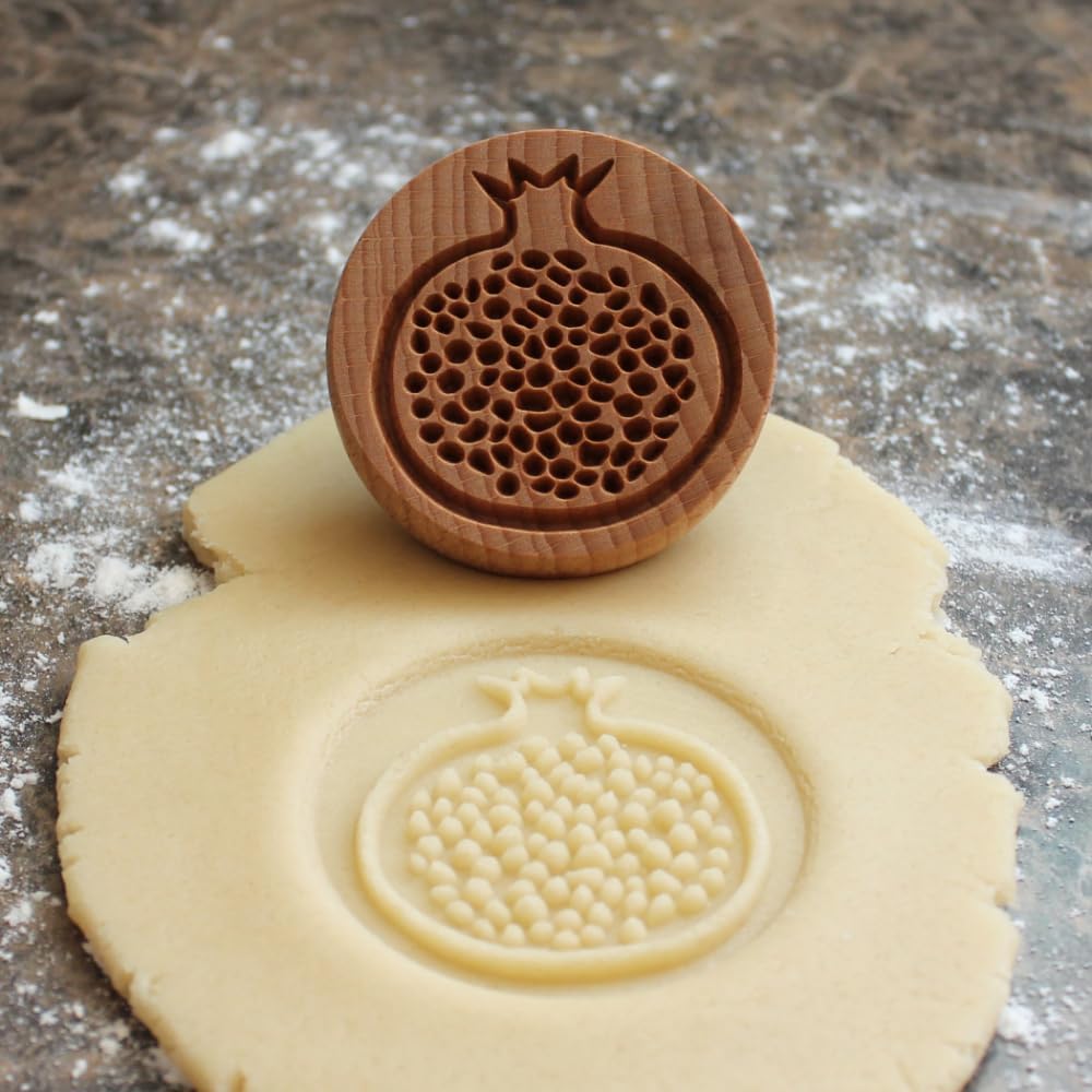Wood Cookie Stamp, 2.5 Inch (Pomegranate CS-102)