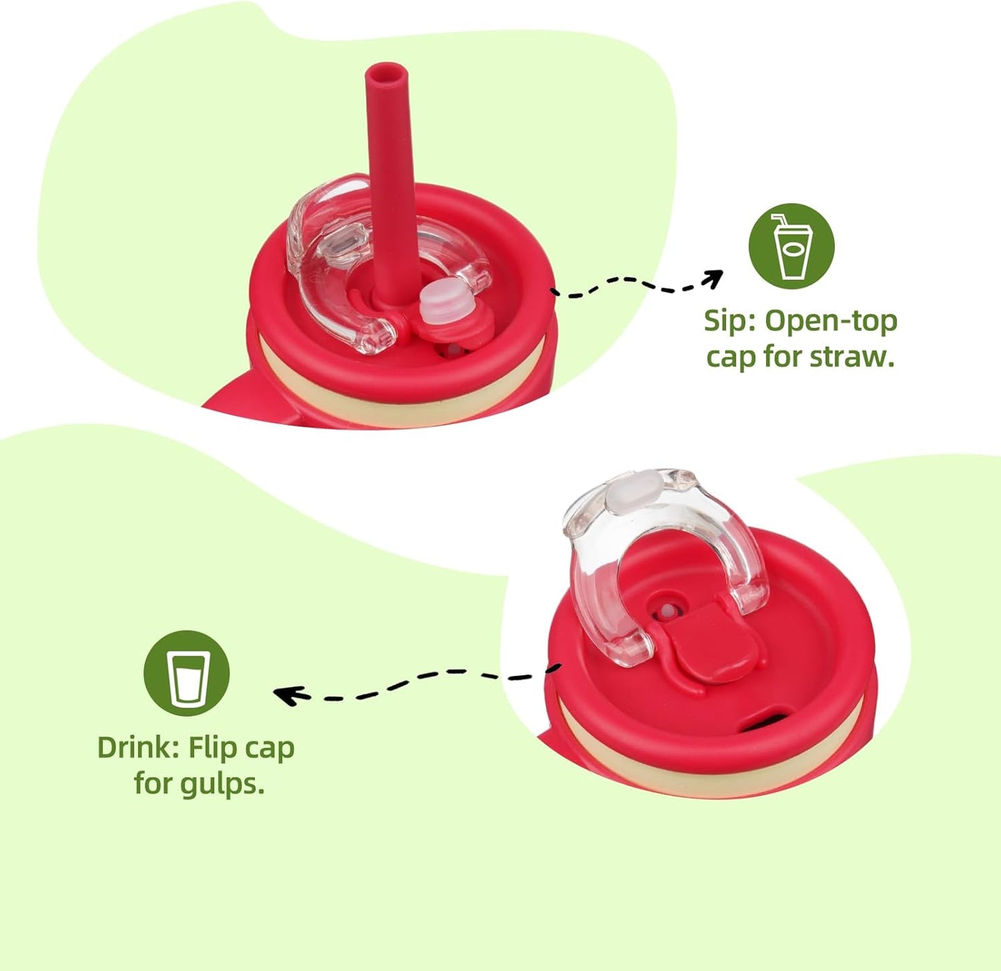 14 oz Tumbler with Side Handle, Insulated Water Bottle with Straw and 2 in 1 Lid, Stainless Steel Cup Travel Coffee Mug for Sports Office Gym,Cream