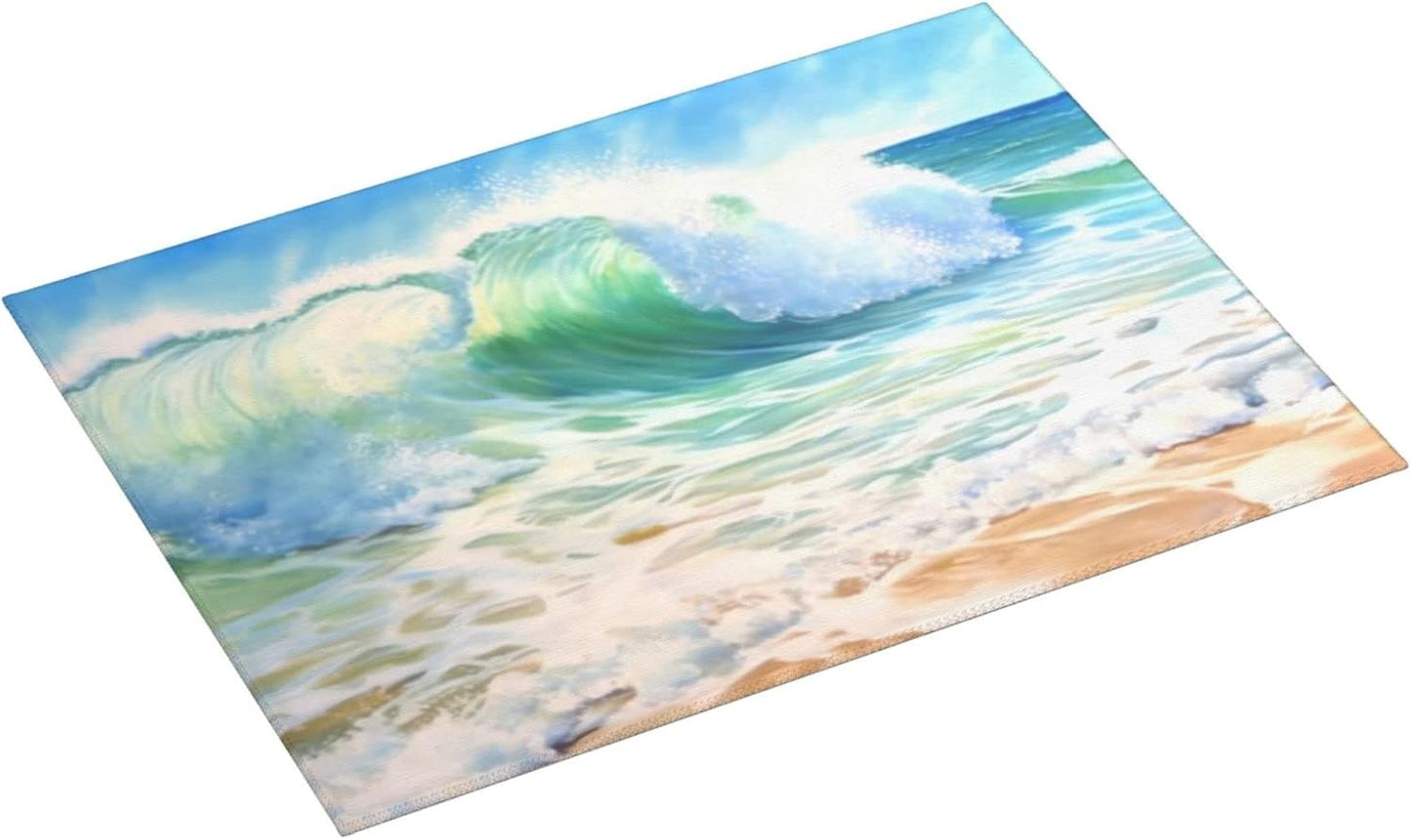 Large Dish Drying Mats For Kitchen Counter Microfiber Kitchen Drying Mat XL Draining Pad Absorbent Quick Drying Dish Mat 18x24 Inch - Beach