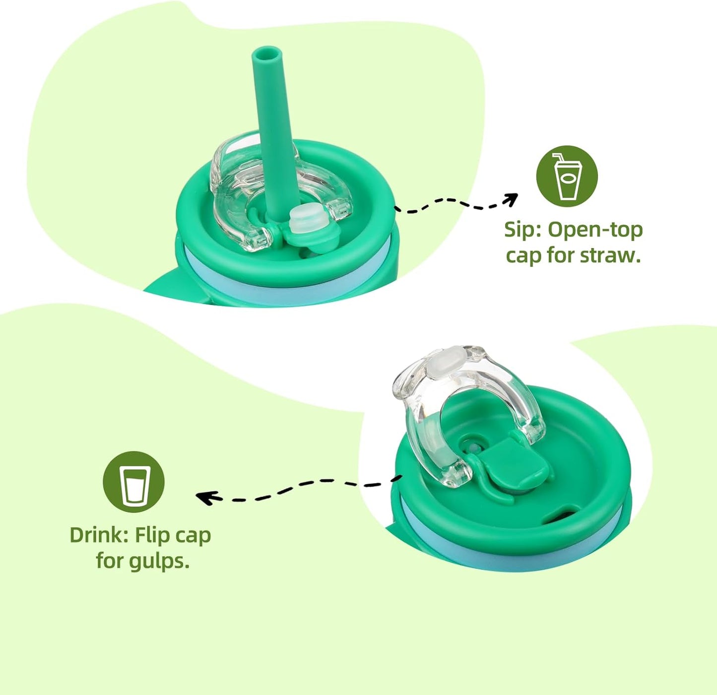 18 oz Tumbler with Side Handle, Insulated Water Bottle with Straw and 2 in 1 Lid, Stainless Steel Cup Travel Coffee Mug for Sports Office Gym,Ice Blue