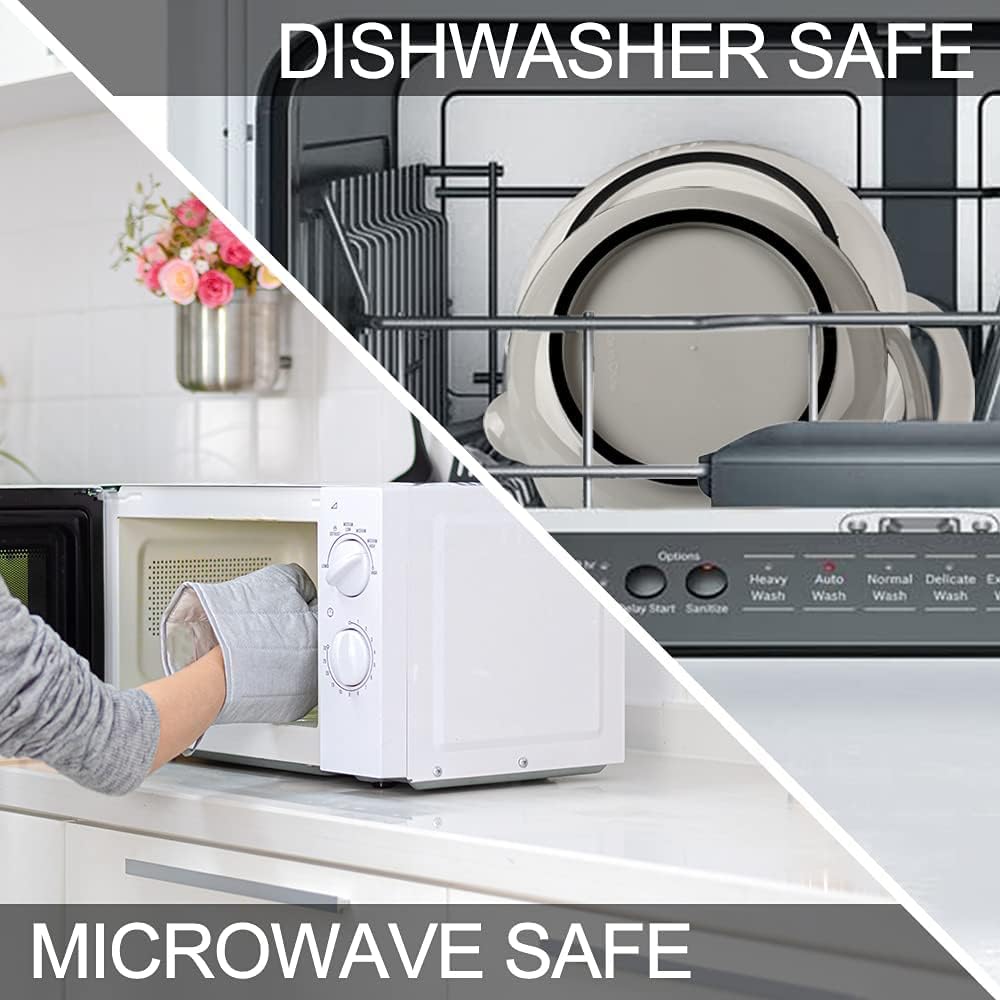 BoxedHome Classic Mixing Bowl Set, BPA Free Plastic, Microwave and Dishwasher Safe (Set of 4, Grey),3.5 quarts