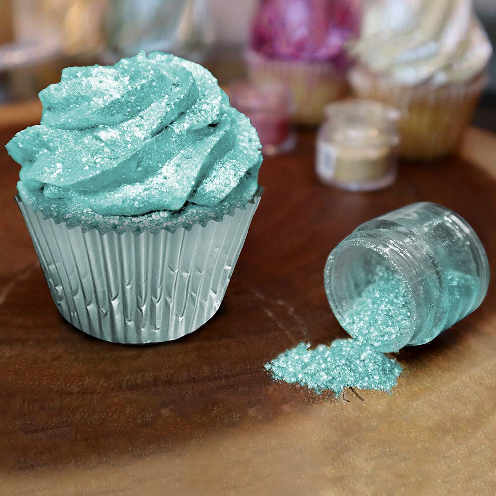 BAKELL Turquoise Edible Glitter, 25 Grams | TINKER DUST Edible Glitter | KOSHER Certified | 100% Edible Glitter | Cakes, Cupcakes, Cake Pops, Drinks, Dessert Vegan Glitter & Dusts (25g, Turquoise)