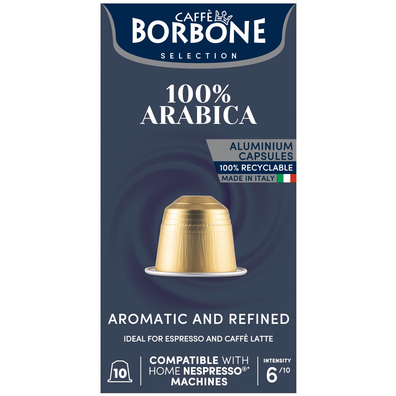 Caffe Borbone Aluminum Coffee Pods, 100% Arabica, Medium Roast, Aromatic and Refined, Genuine Italian Coffee - NOT compatible with Vertuo - 50 Count