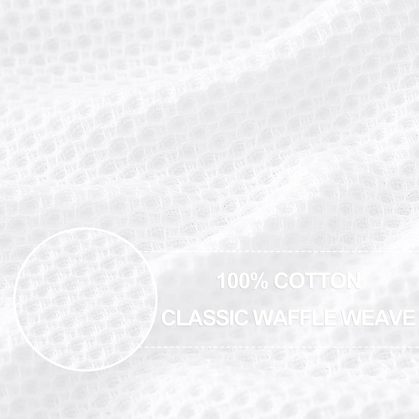 Homaxy 100% Cotton Waffle Weave Kitchen Dish Cloths, Ultra Soft Absorbent Quick Drying Dish Towels, 12 x 12 Inches, 24-Pack, White