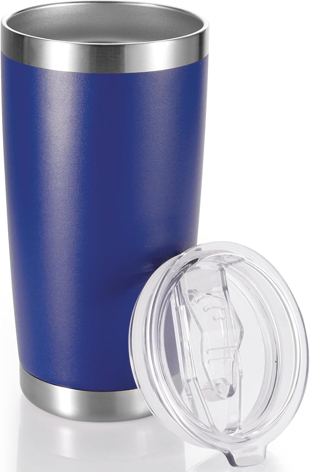 20 oz Tumbler Stainless Steel Tumblers with Lid Double Wall Vacuum Insulated Coffee Mug 20oz Powder Coated Cup for Hot and Cold Drinks, Blue, 1 pack