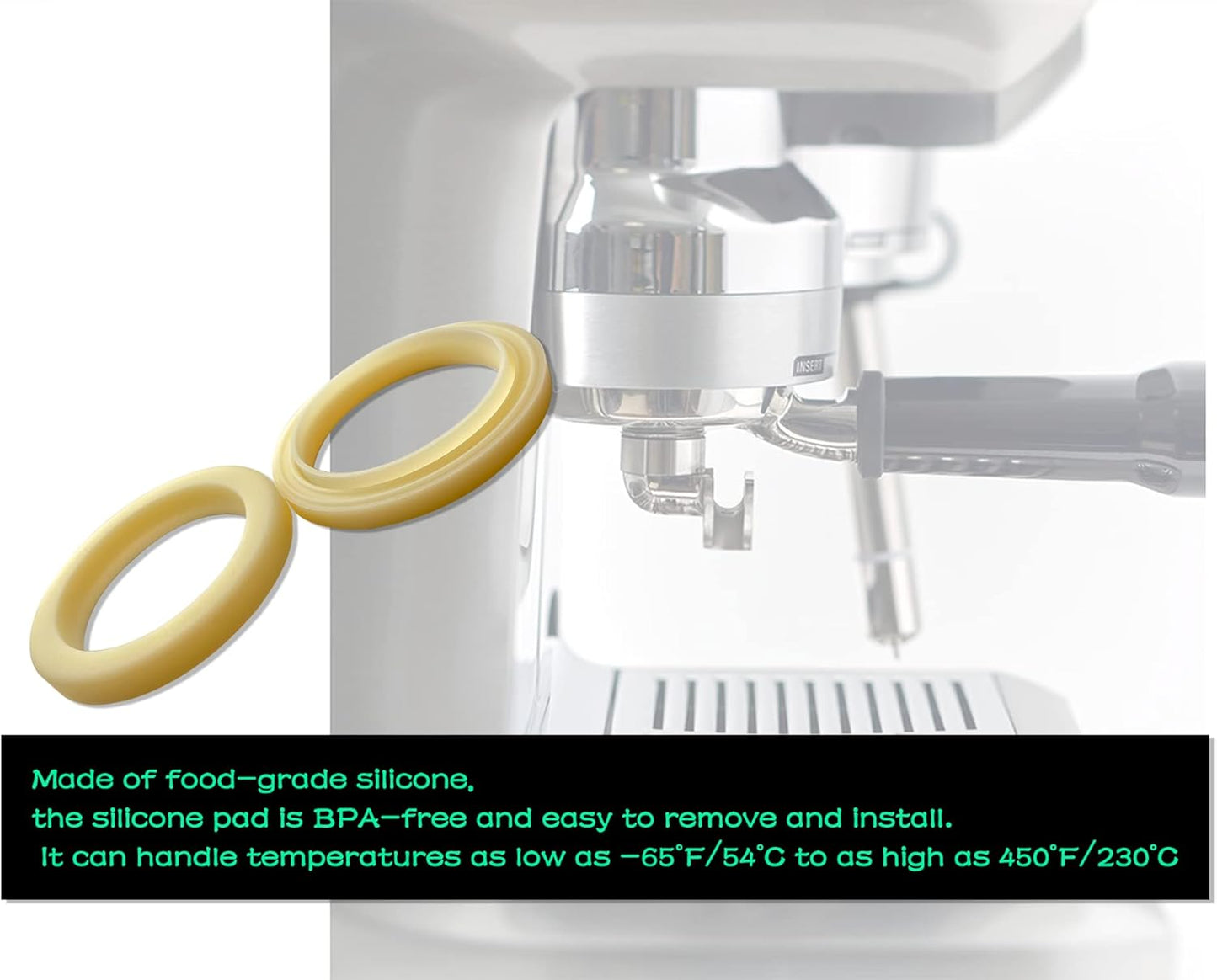 54mm Silicone Steam Ring, Grouphead Gasket Replacement Part for Breville Espresso Machine 878/870/860/840/810/500/450/ Sage 500/870/875/880/810/878 (2 Pack)