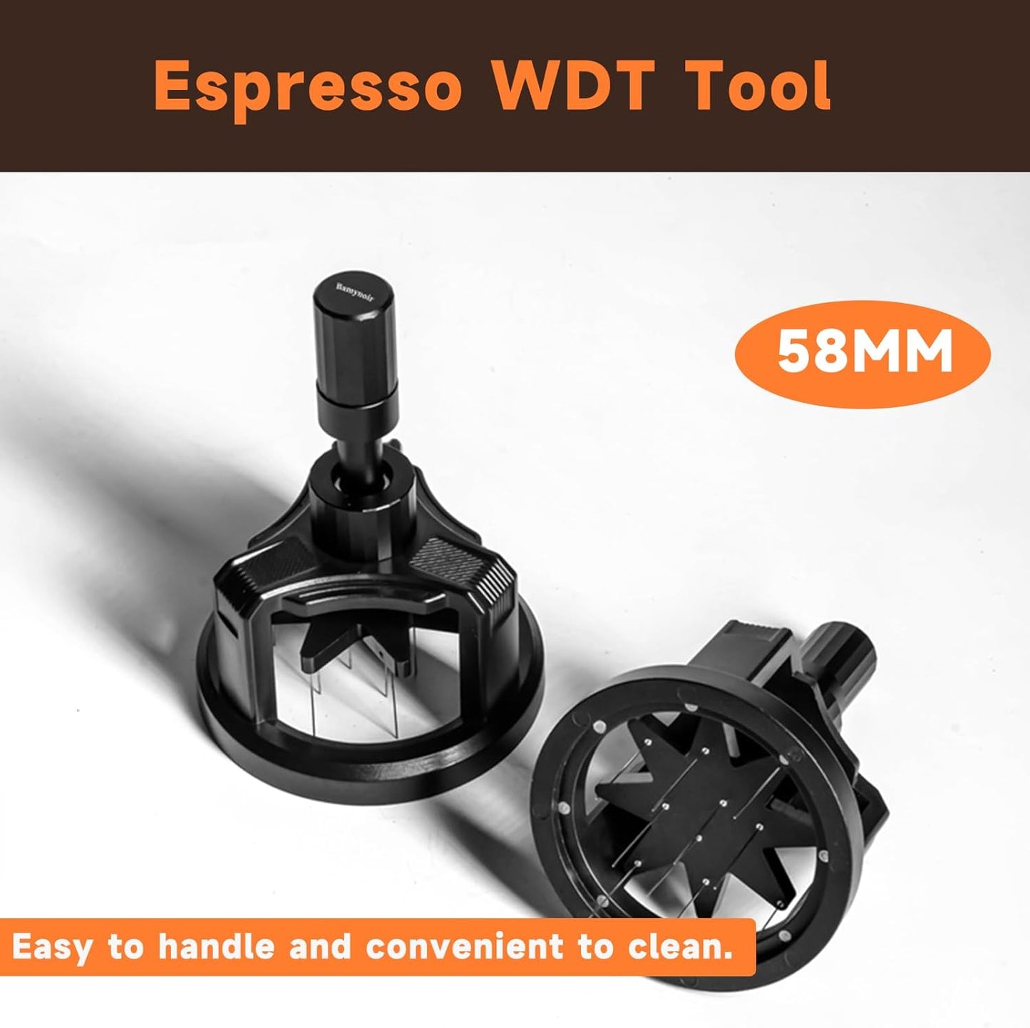 58mm WDT Tool ，Espresso Stirrer Distribution Tool,Compatible with E61, Flair 58, ECM etc.Portafilter 58mm,Adjustable Height,with Magnetic Suction