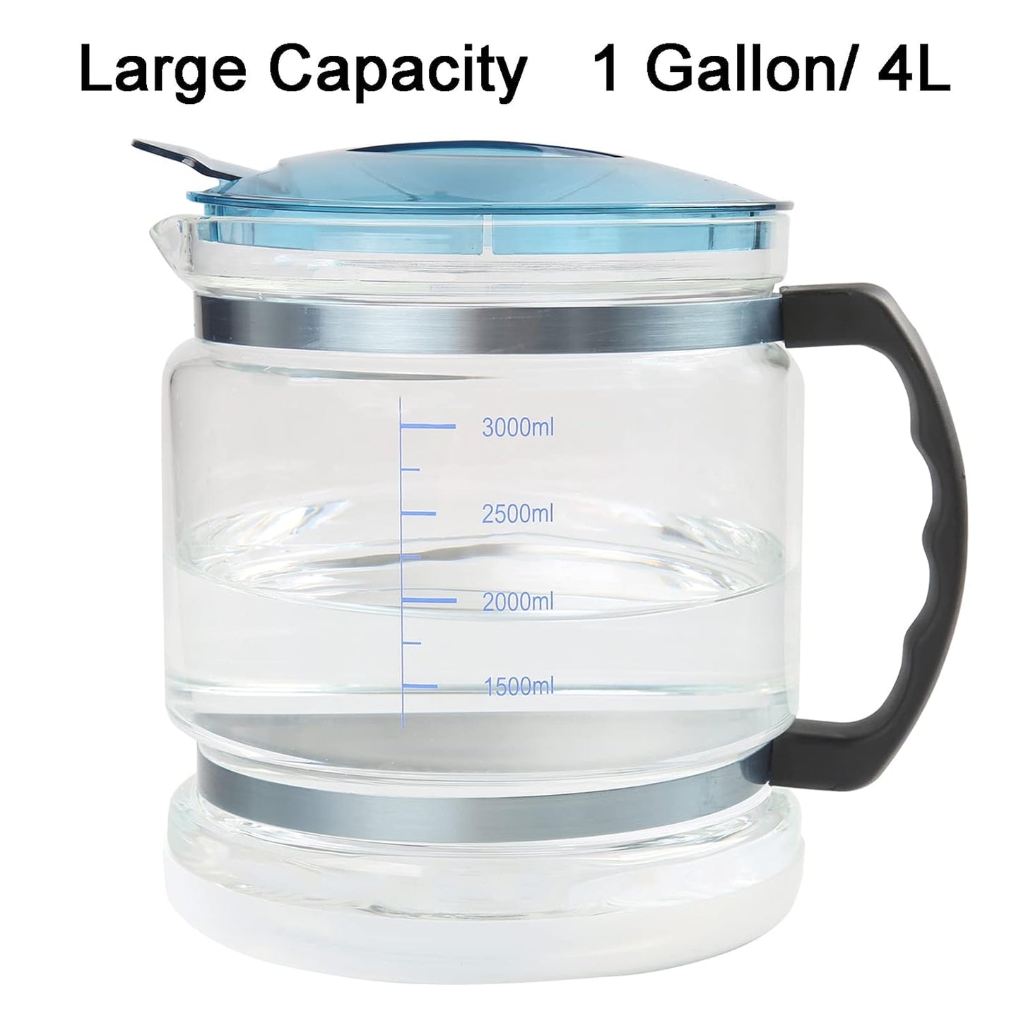 1 Gallon/ 4l Water Glass Carafe for Distiller,Replacement Distilled Water Jug Compatible with Counter Top Water Distiller Filter