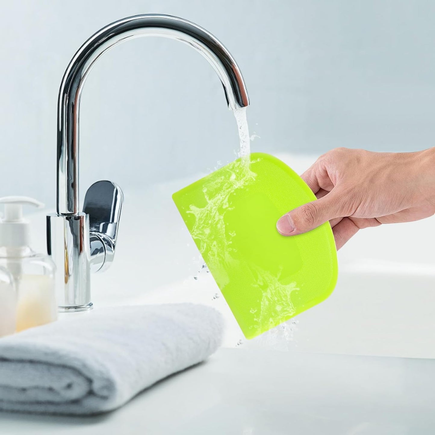 Dough Cutter Bench Scraper for Baking, 5 PCs BPA Free PE Plastic Flexible Bowl Scraper, Food-safe Plastic Dough Scraper for Bread Cake Dough Fondant Icing (White, Green, Orange, Blue, Pink)