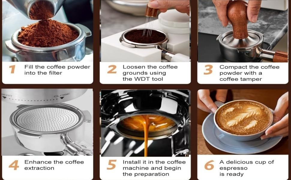 58.5mm,Espresso Accessories Kit, 24PCS Coffee Tamper Set ， Barista Kit, WDT Tool,stainlesss Frothing Pitcher, Stirrer, Tamper Mat, Latte Art Pen ， Coffee puck screen