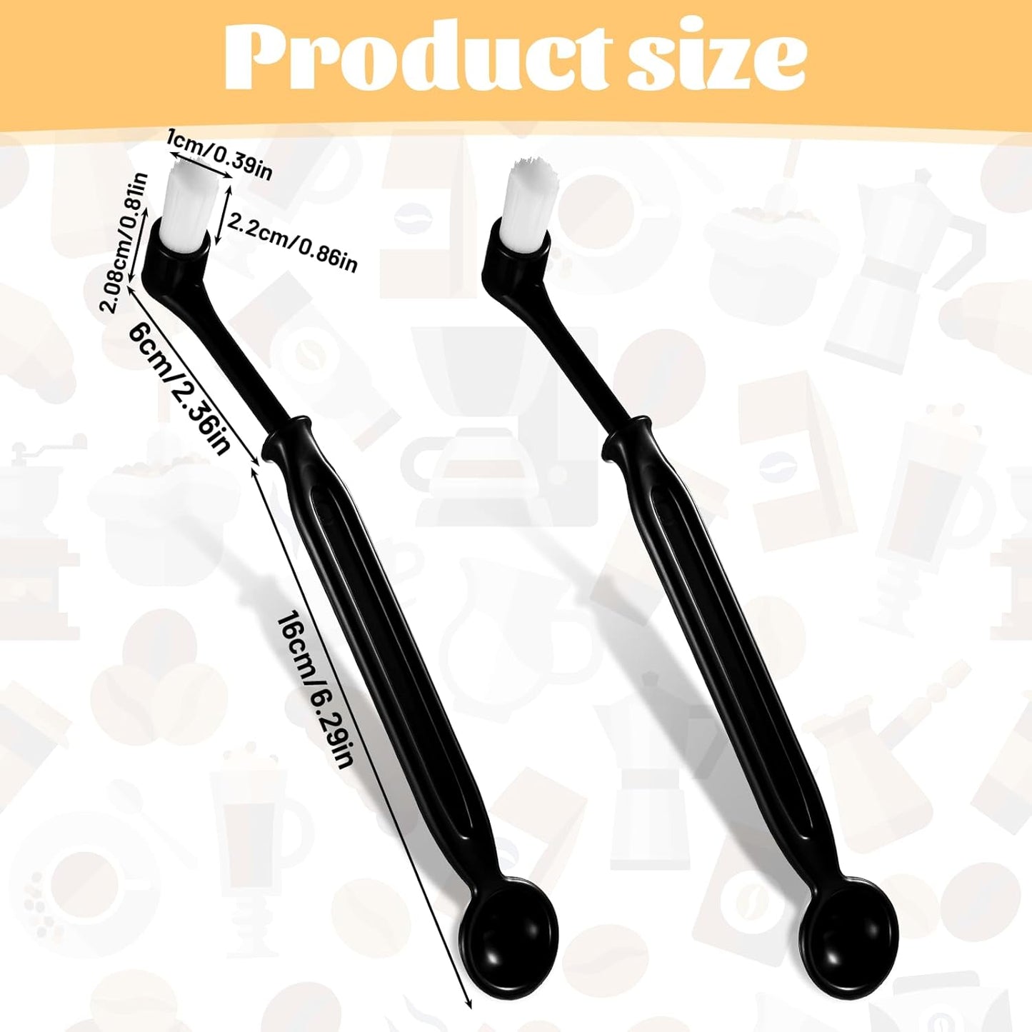 Espresso Machine Cleaning Brush Kit 2 Pieces Coffee Cleaning Brush with Spoon for Coffee Grinder