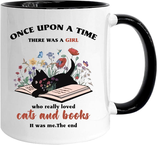 Book Lovers 11oz Coffee Mug, Bookish Gifts for Readers, Christmas Gifts for Book Lovers, Book Club Gifts, Cat Lover Gifts, Gifts for Librarians Her Best Friend