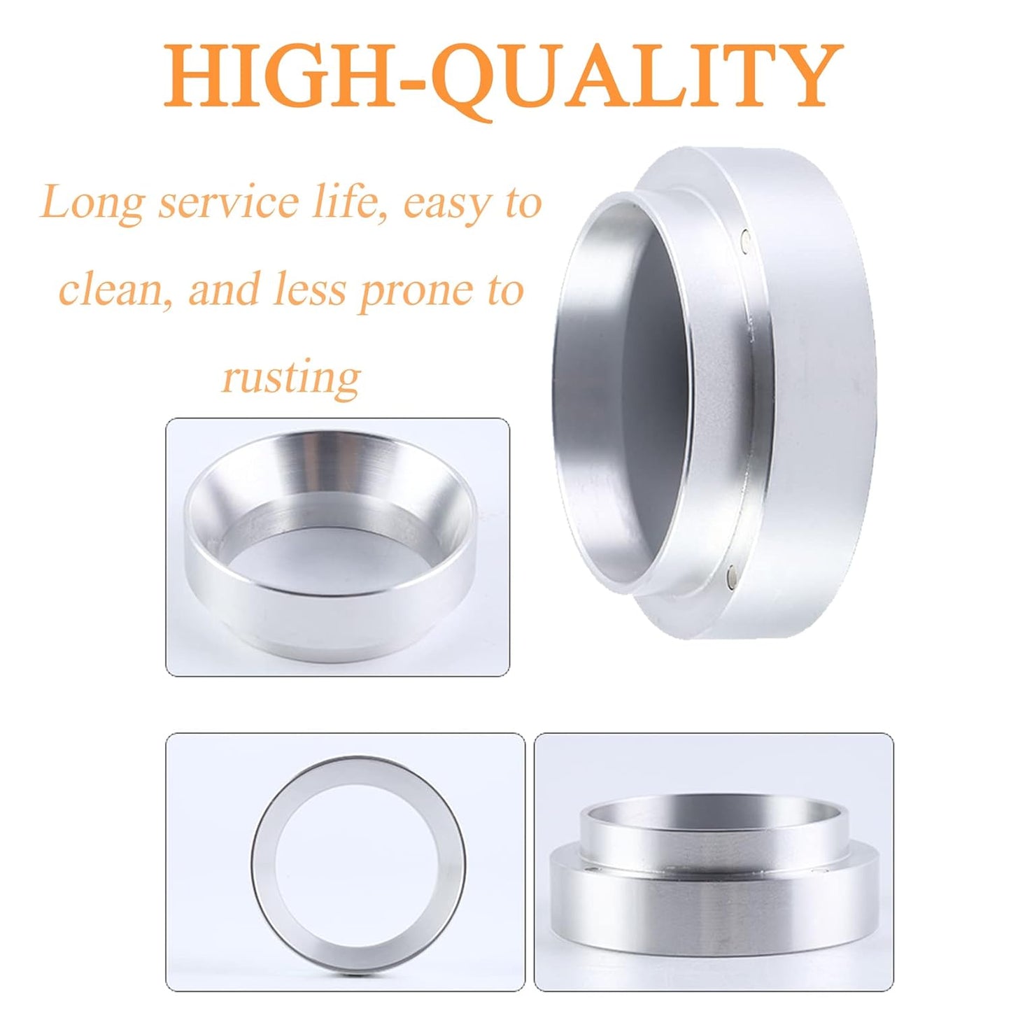 Espresso Dosing Funnel Precision Aluminum Alloy Coffee Dosing Ring Accessories Set for Portafilter Hands-Free (51mm)