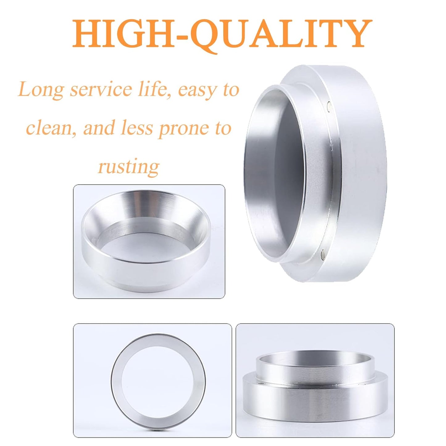 Espresso Dosing Funnel Precision Aluminum Alloy Coffee Dosing Ring Accessories Set for Portafilter Hands-Free (58mm)