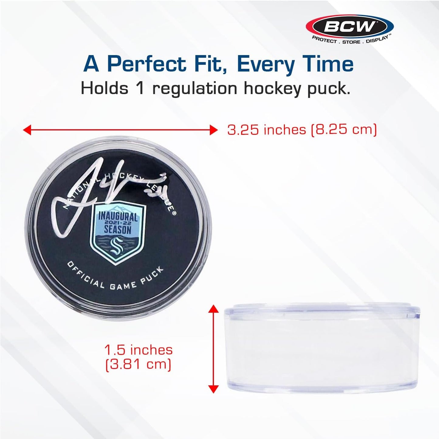 BCW Hockey Puck Tube Display Case - 1 ct - Crystal Clear, Stackable & Snug Fit
