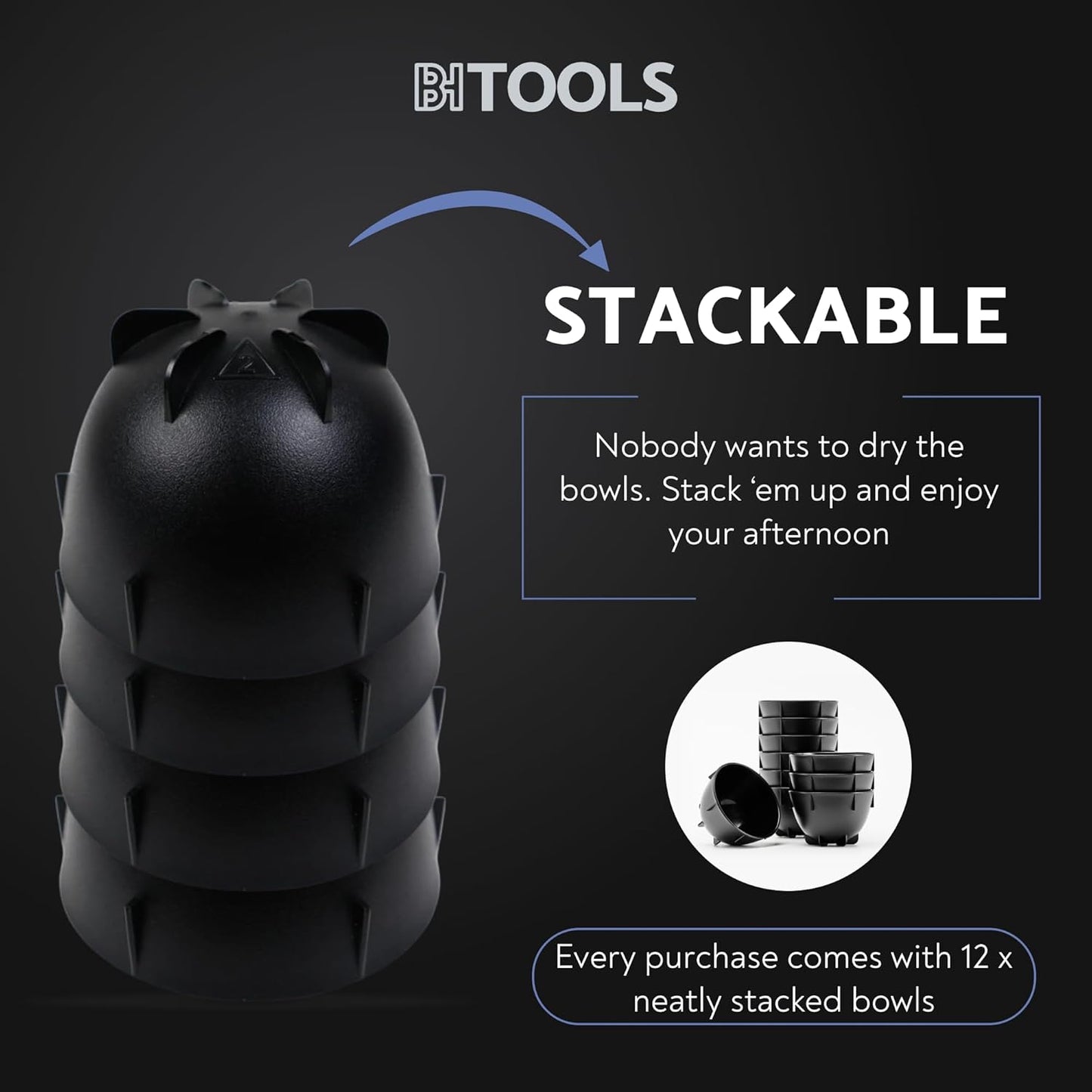 Black Coffee Cupping Bowls 200ml - Stackable Heat-Preserving Cups - Premium Material Ideal for Coffee Tasting, High-Density Polyethylene for Zero Taste Interference - Set of 12