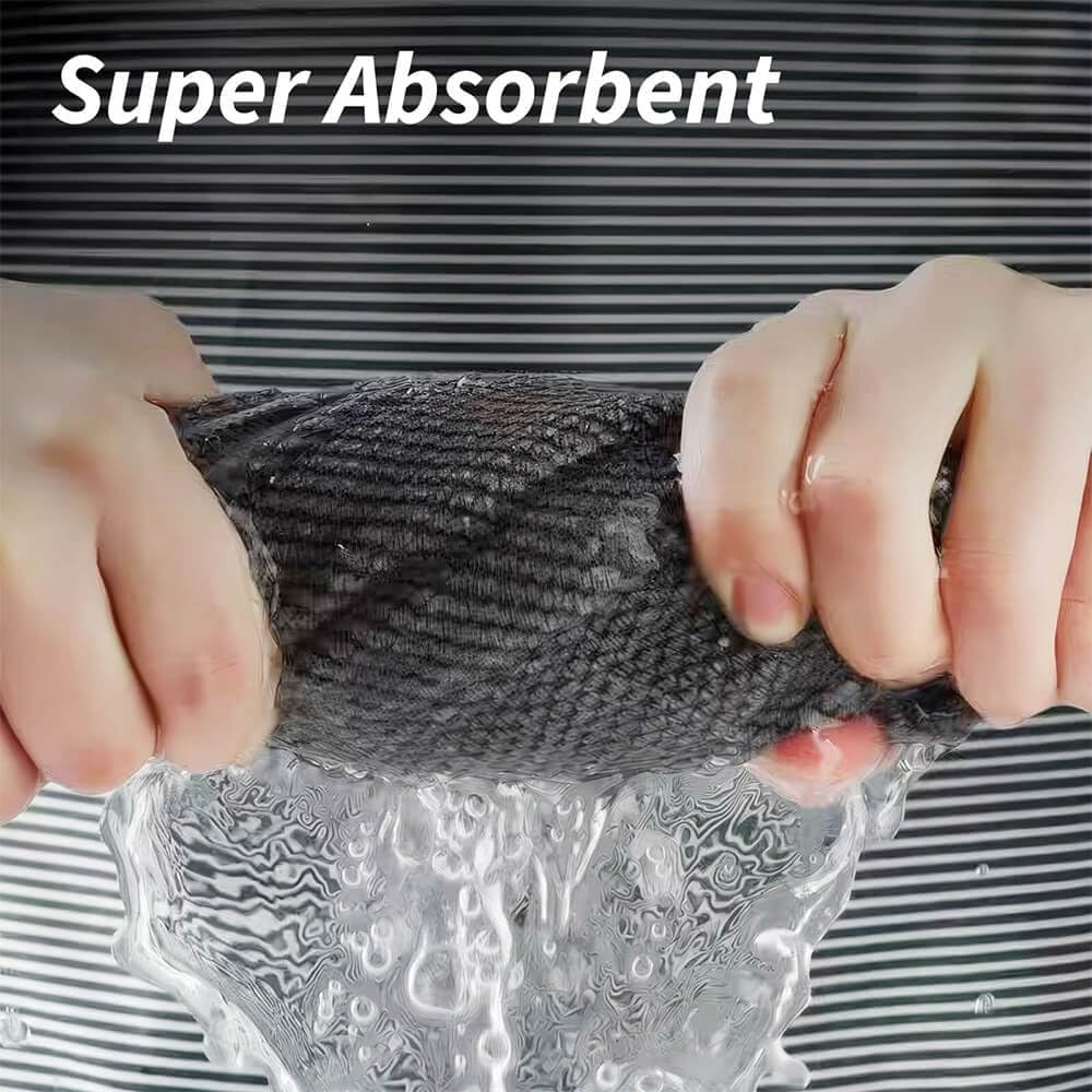 Barista Towel, Microfiber Coffee Cleaning Cloths, Espresso Machine Accessories, 12'x12', 6 Pack, Grey