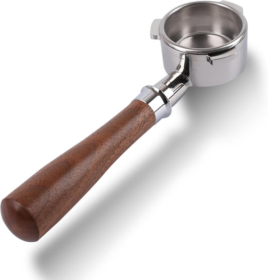 54mm Bottomless Portafilter Compatible for Breville Barista Express, Pro, Touch, and Impress | T Buckle Walnut Handle