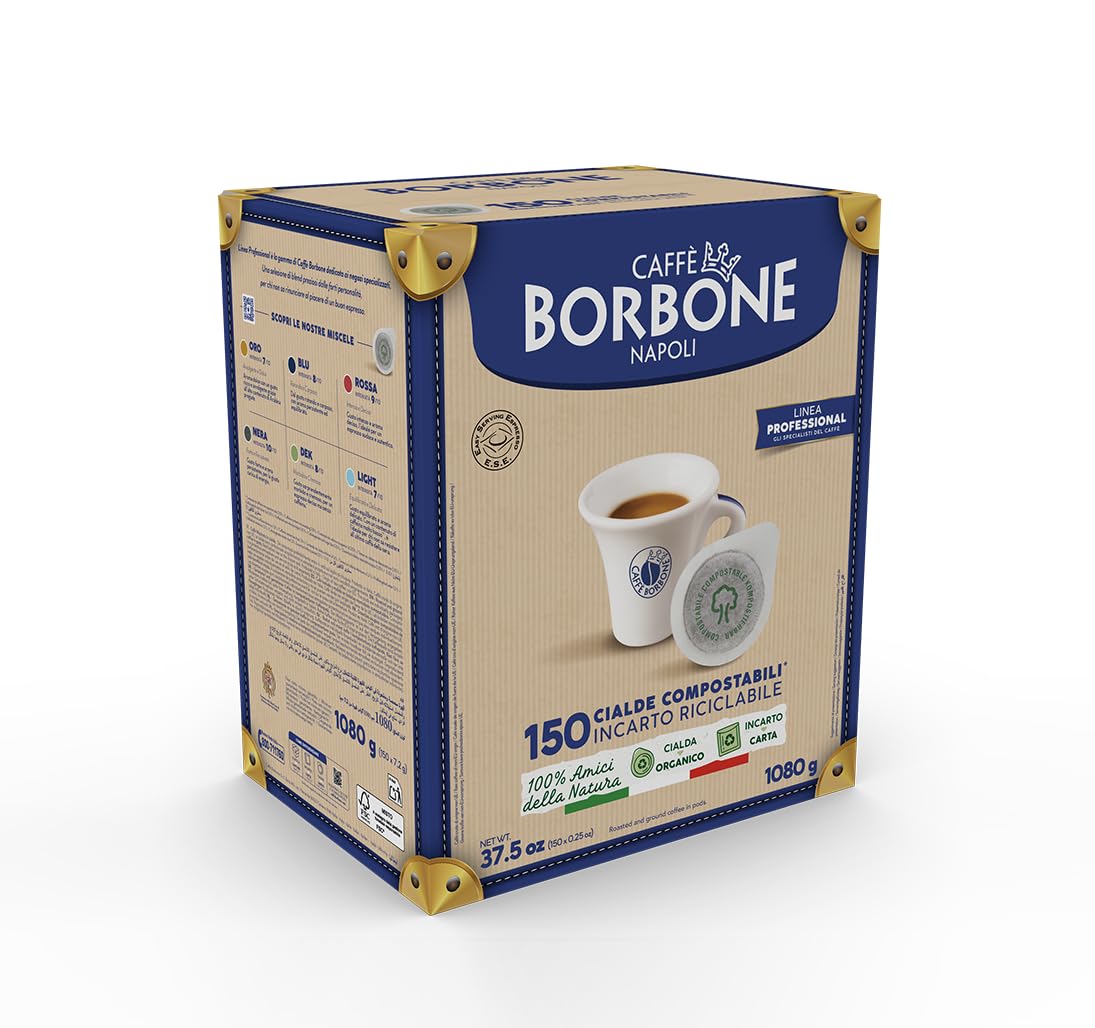 Caffe Borbone Espresso Paper Pods, Gold Blend, Sweet and Refined, Medium Roast ESE Pods, Authentic Italian Espresso- 150 Count