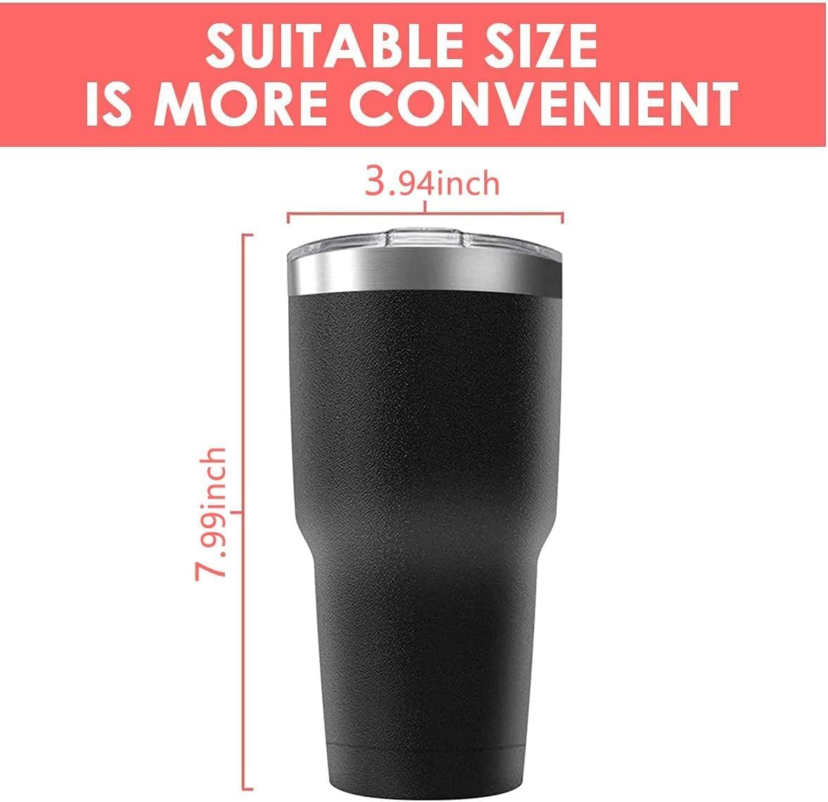 30oz Stainless Steel Travel Mug with Lid, 12 Pack Double Wall Vacuum Insulated Bulk Tumbler, Powder Coated Coffee Cup Suitable for Vehicle Cup Holders (Black)