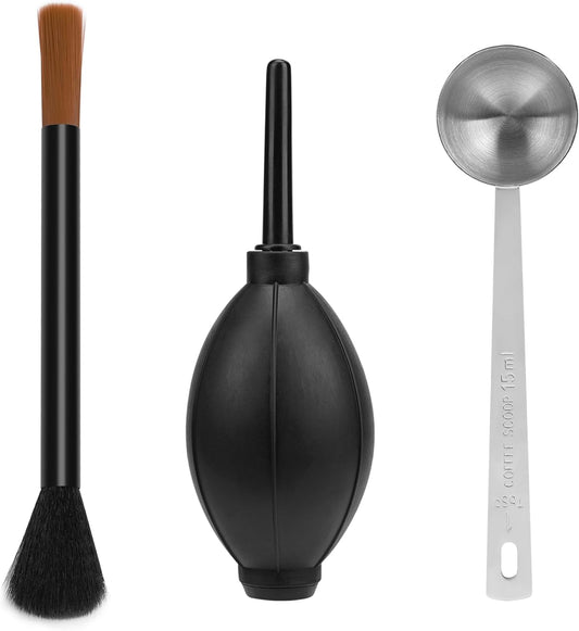 Coffee Grinder Cleaning Kit with Brush, Spoon, and Blower - Espresso Machine Cleaning Tools, Barista Accessories for Grinds, Beans, Portafilters