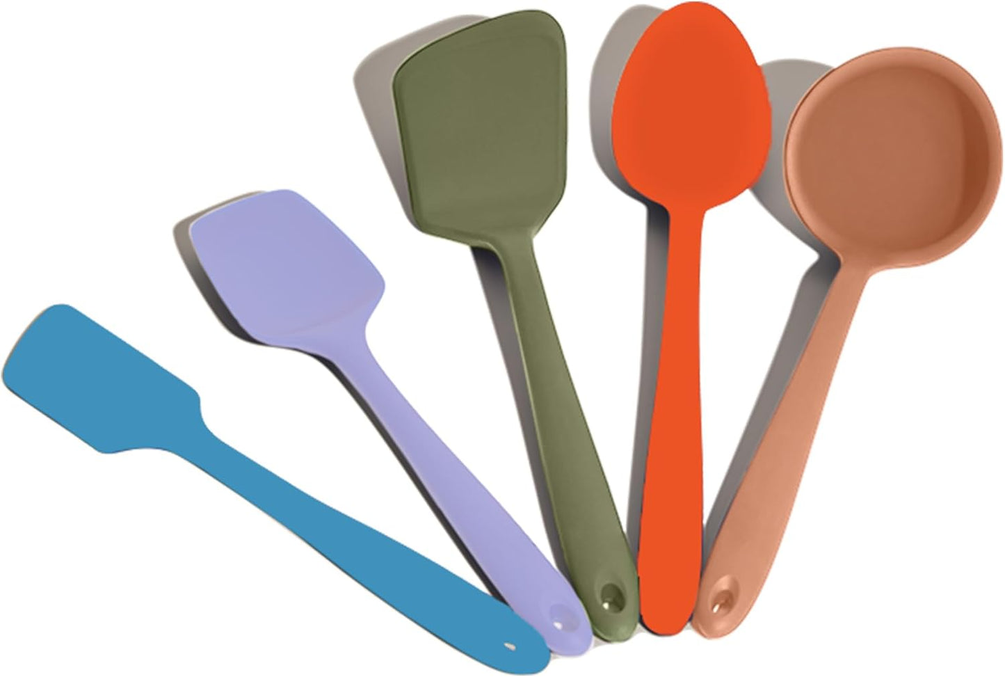 GIR: Get It Right Spatula Set for Cooking - 5-Piece Mediterranean Color - Heat Resistant to 425°F & No-Scratch on Nonstick Cookware - Dishwasher-Friendly Cooking Utensils & Silicone Spatulas