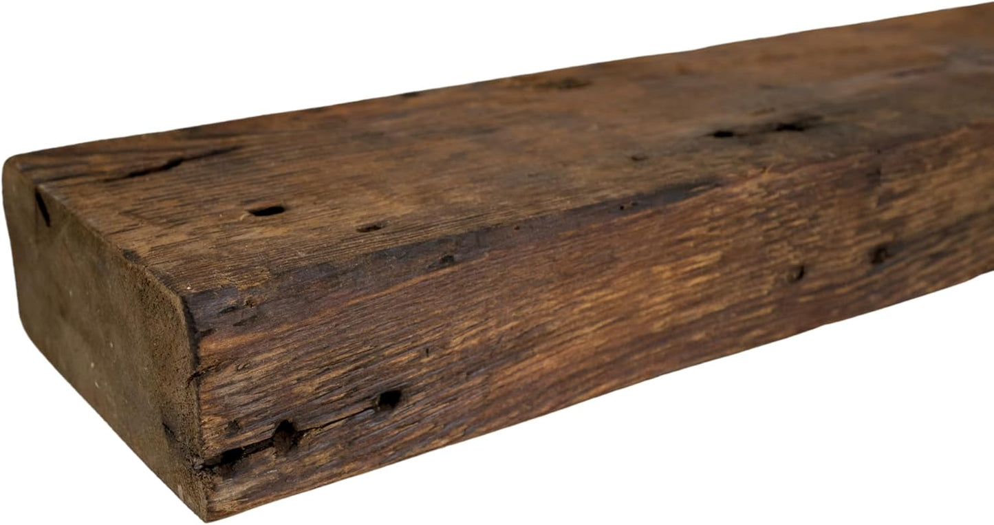 Modern Timber Craft Reclaimed Wood Floating Wall Shelf | Solid Rustic American Barnwood, Floating Shelf Brackets | 2.75" Thickness | 24" L x 8" D, Rustic Original - Oiled, 2 Pack